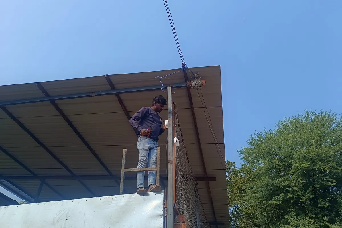 CareTech team working on a site installation